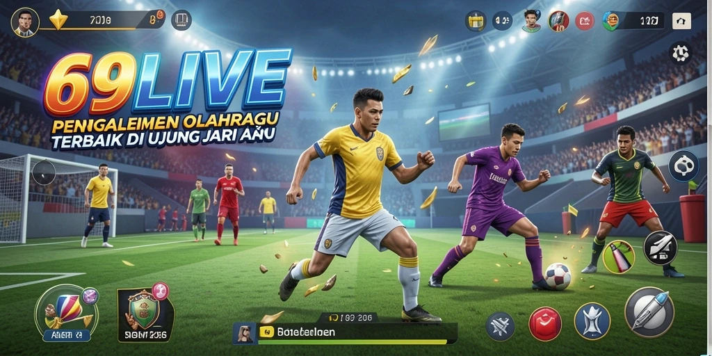 Tampilan utama 69LIVE dengan berbagai opsi taruhan olahraga.