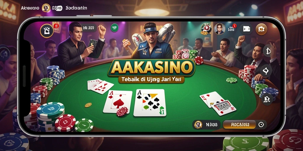 Screenshot gameplay AAKASINO menampilkan pemain poker yang terampil.