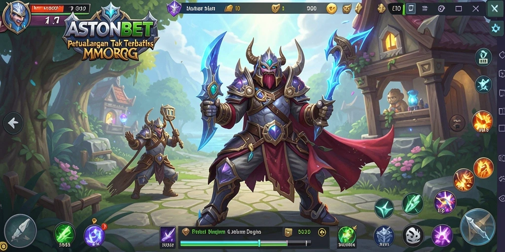 Screenshot gameplay ASTONBET yang menampilkan aksi seru di dunia MMORPG.