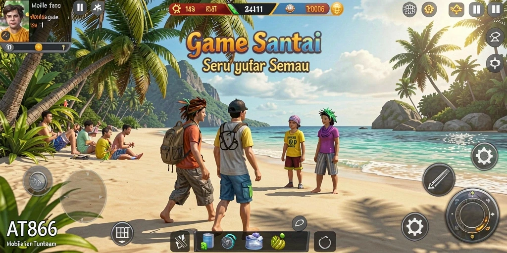 Tampilan gameplay AT866 yang menyenangkan dan penuh warna.