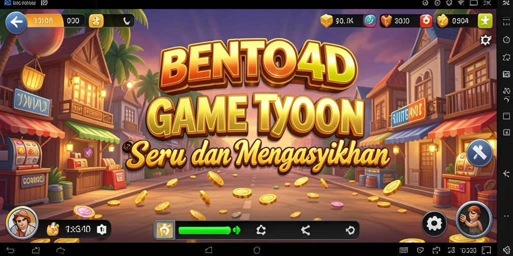 Screenshot gameplay BENTO4D yang menunjukkan manajemen bisnis yang seru.