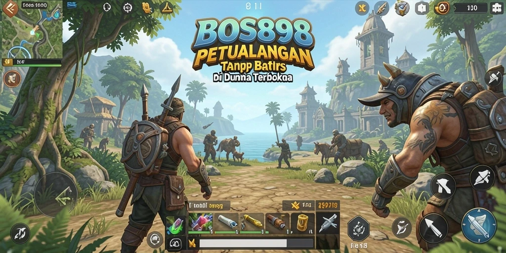 Screenshot gameplay BOS898 menampilkan dunia terbuka yang indah dan imersif.
