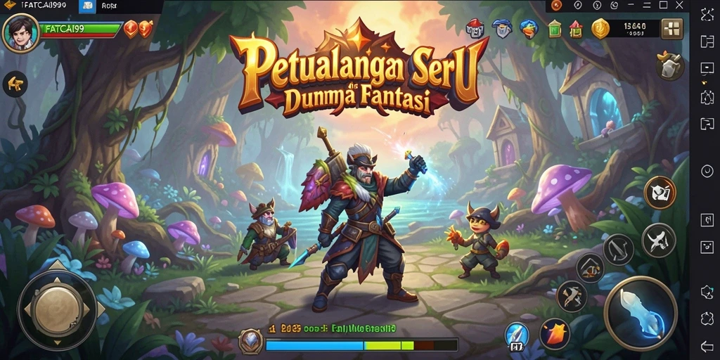 Tampilan gameplay seru dari FATCAI99 saat menjelajahi dunia fantasi.