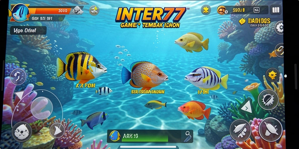 Tangkapan layar INTER77 menampilkan aksi seru menembak ikan.
