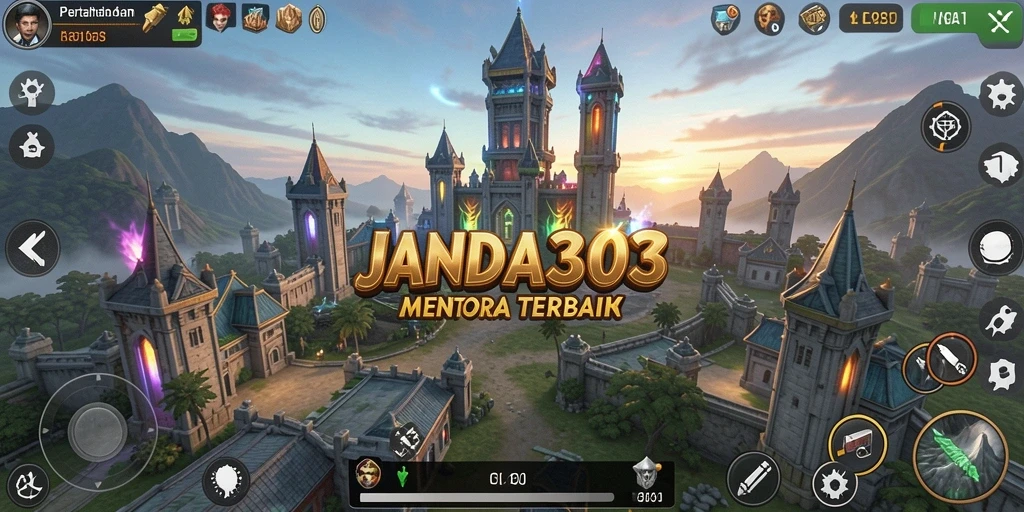 Tampilan gameplay JANDA303 menampilkan strategi menara yang mendebarkan.