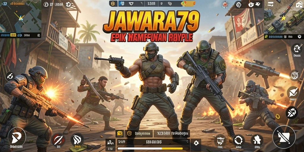 Tampilan gameplay Battle Royale yang intens dan seru di JAWARA79.
