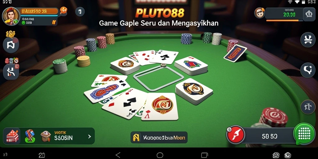 Tampilan gameplay seru Gaple di PLUTO88.