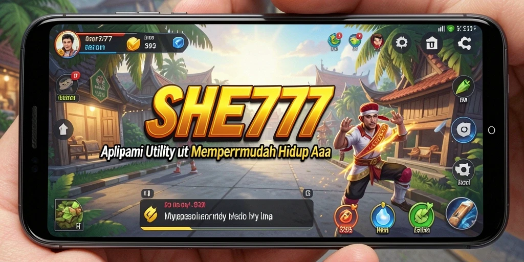 Screenshot utama SHE777 menampilkan antarmuka aplikasi Utility yang menarik dan fungsional.
