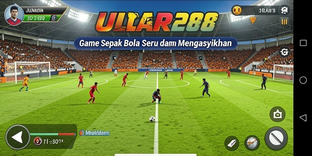 Tampilan gameplay menarik dari ULAR288 yang menunjukkan aksi sepak bola yang mendebarkan.