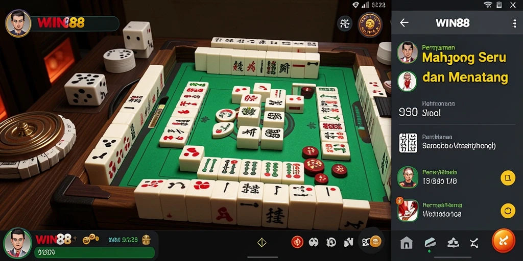 Tampilan gameplay Mahjong yang memukau dan interaktif.