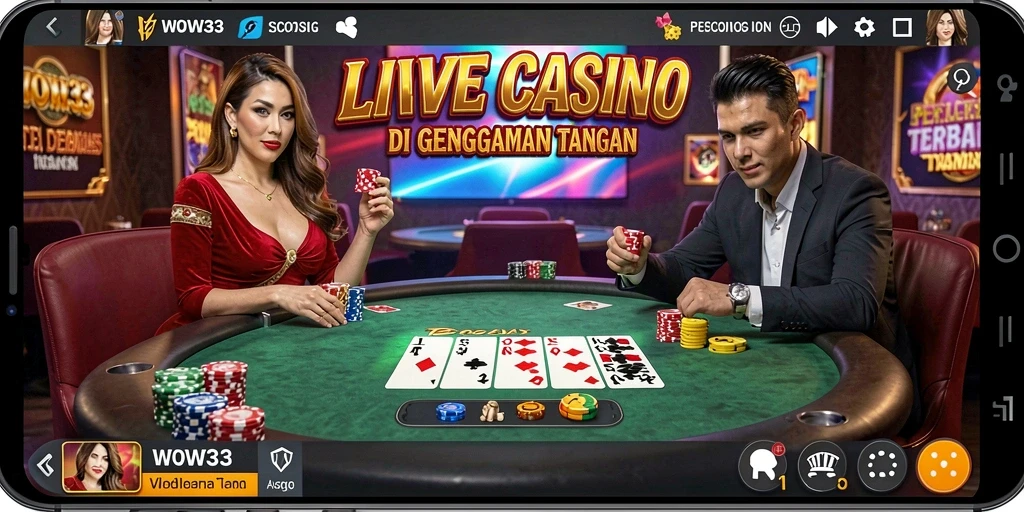 Tampilan gameplay Live Casino yang menarik dan realistis.